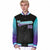 Custom Black Aqua-Purple Varsity Full-Snap Sleeve Gradient Fashion Letterman Baseball Jacket