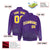 Custom Purple Varsity Full-Snap Sequins Pattern Letterman Baseball Jacket