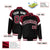 Custom Black Crimson-White Varsity Full-Snap Color Block Letterman Jacket