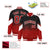 Custom Black Red Gradient Varsity Full-Snap Polka Dot Pattern Letterman Baseball Jacket