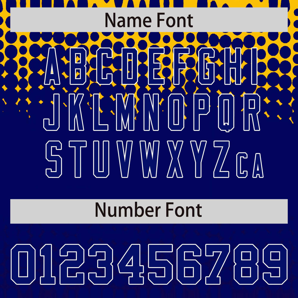 Custom Yellow Royal Blue Gradient Varsity Full-Snap Polka Dot Pattern Letterman Baseball Jacket