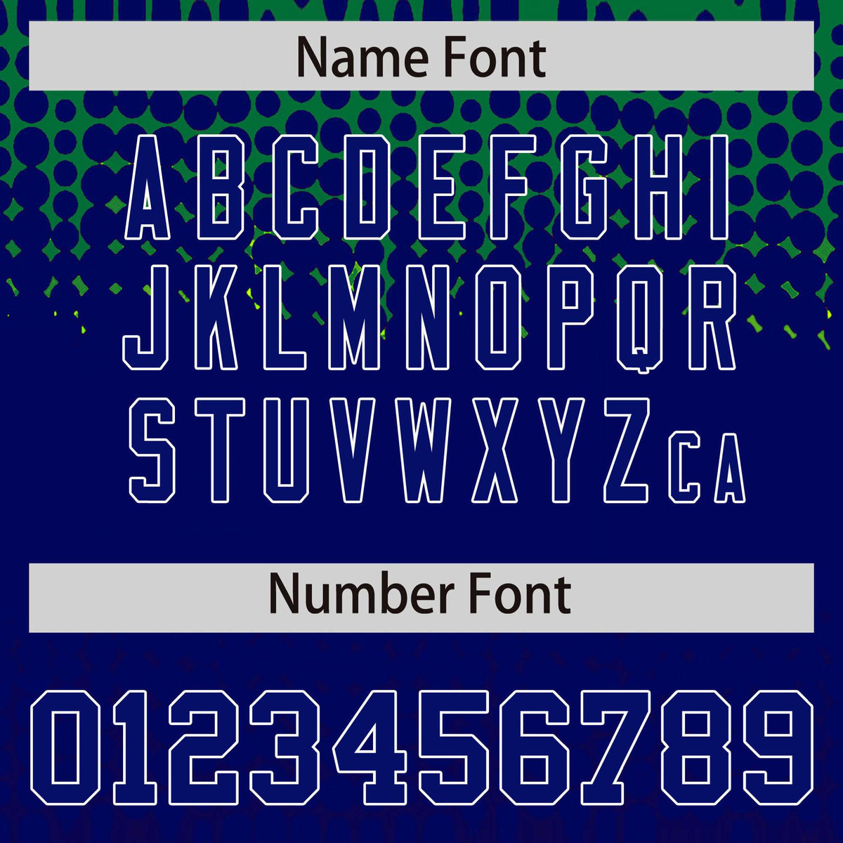 Custom Kelly Green Royal Blue Gradient Varsity Full-Snap Polka Dot Pattern Letterman Baseball Jacket