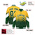 Custom Yellow Green Gradient Varsity Full-Snap Polka Dot Pattern Letterman Baseball Jacket