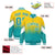 Custom Gold Aqua Gradient Varsity Full-Snap Polka Dot Pattern Letterman Baseball Jacket