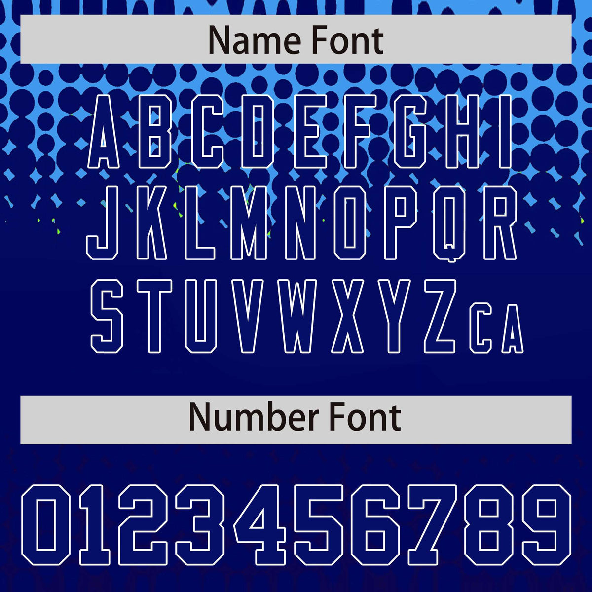 Custom Powder Blue Royal Blue Gradient Varsity Full-Snap Polka Dot Pattern Letterman Baseball Jacket