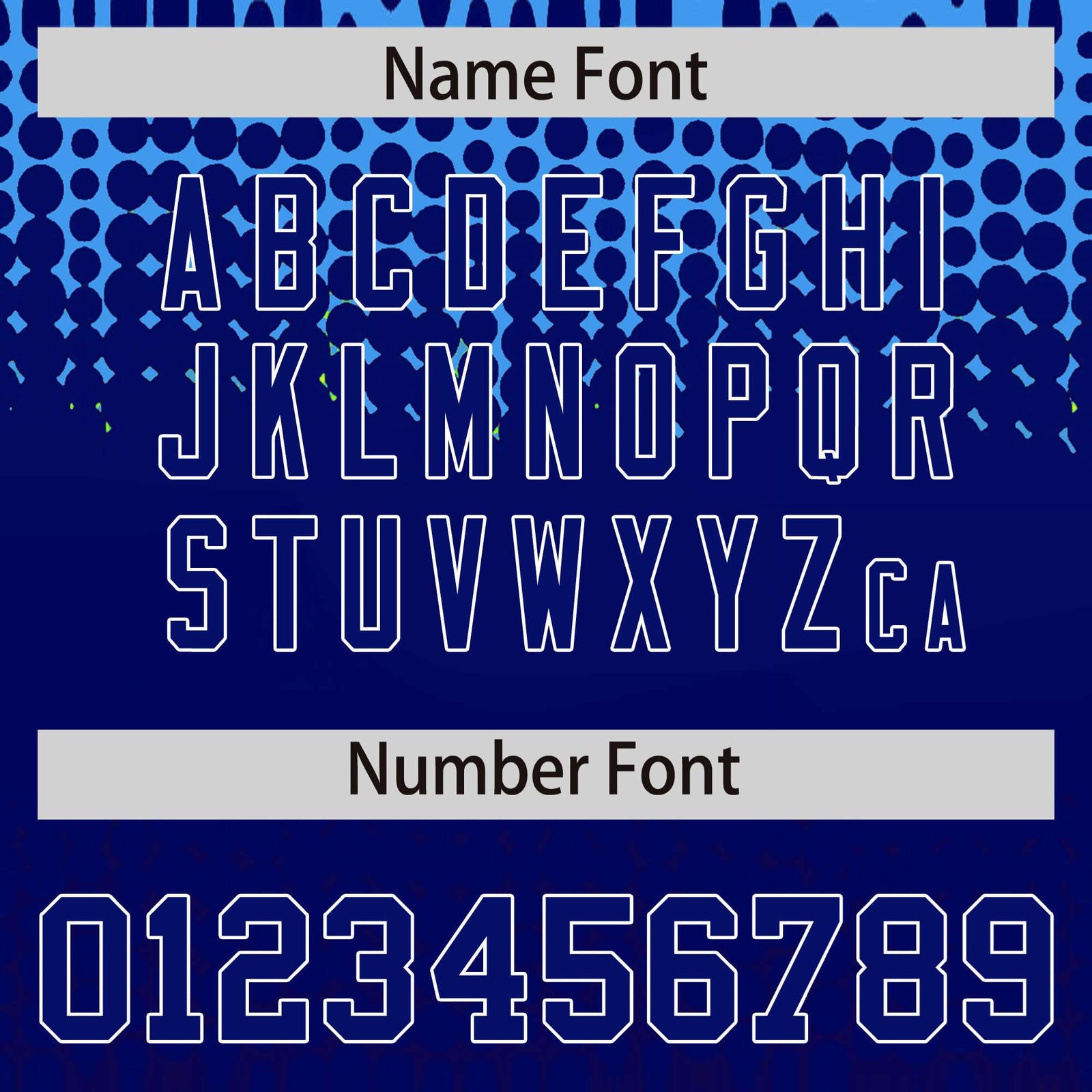 Custom Powder Blue Royal Blue Gradient Varsity Full-Snap Polka Dot Pattern Letterman Baseball Jacket