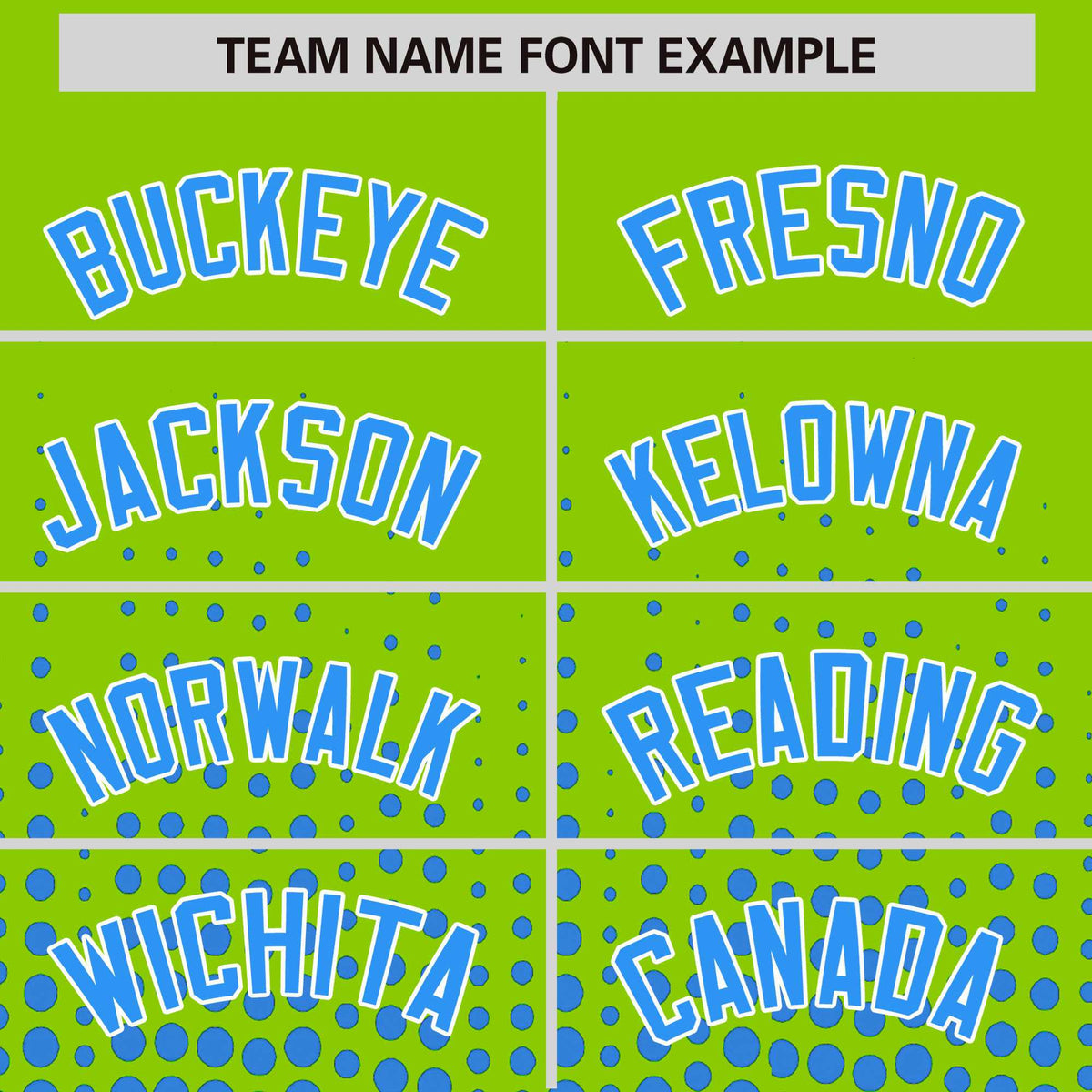 Custom Neon Green Powder Blue Gradient Varsity Full-Snap Polka Dot Pattern Letterman Baseball Jacket