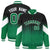 Custom Black Green Gradient Varsity Full-Snap Polka Dot Pattern Letterman Baseball Jacket