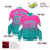 Custom Pink Aqua Gradient Varsity Full-Snap Polka Dot Pattern Letterman Baseball Jacket