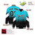 Custom Sky Blue Black Gradient Varsity Full-Snap Polka Dot Pattern Letterman Baseball Jacket