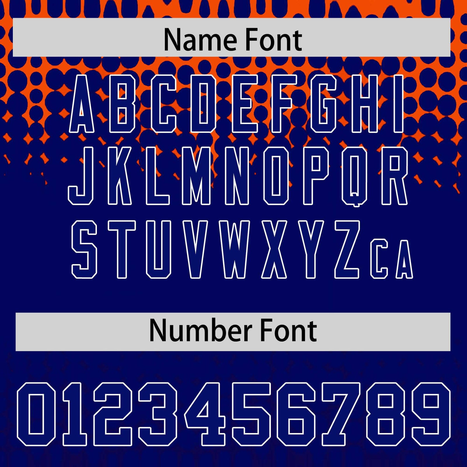 Custom Orange Royal Blue Gradient Varsity Full-Snap Polka Dot Pattern Letterman Baseball Jacket