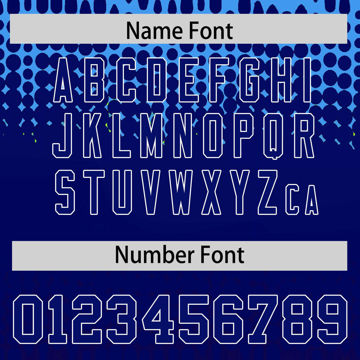 Custom Powder Blue Royal Blue Gradient Varsity Full-Snap Polka Dot Pattern Letterman Baseball Jacket