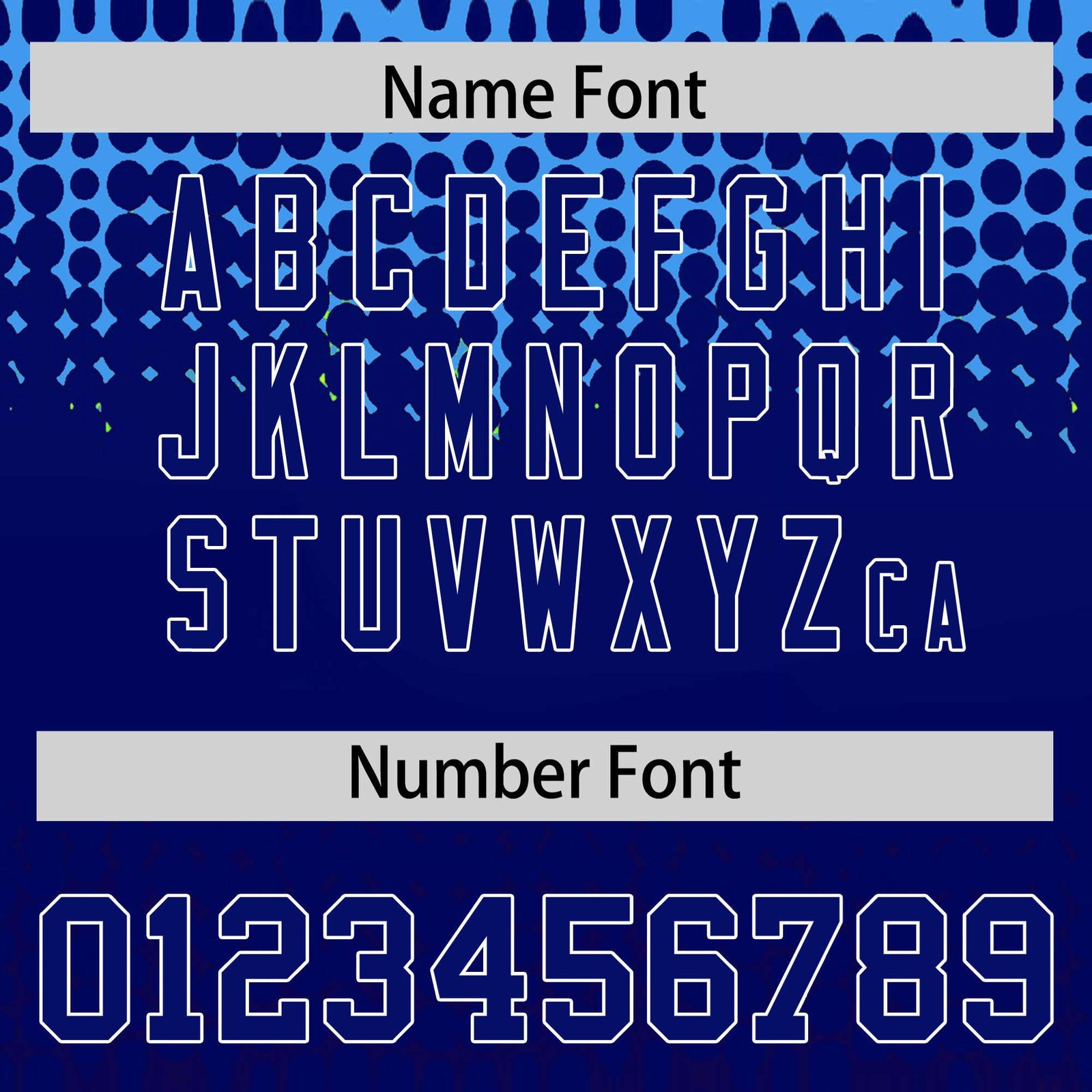 Custom Powder Blue Royal Blue Gradient Varsity Full-Snap Polka Dot Pattern Letterman Baseball Jacket