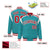 Custom Aqua Red-White Bomber Full-Snap Varsity Letterman Shoulder Stripe Jacket