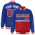 Custom Royal Blue-Red-Royal Blue Varsity Full-Snap Letterman Color-Matching Split Fashion Jacket