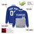 Custom Royal Blue-Gray-Royal Blue Varsity Full-Snap Letterman Color-Matching Split Fashion Jacket