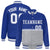 Custom Royal Blue-Gray-Royal Blue Varsity Full-Snap Letterman Color-Matching Split Fashion Jacket