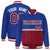 Custom Royal Blue-Crimson-Royal Blue Varsity Full-Snap Letterman Color-Matching Split Fashion Jacket