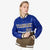 Custom Royal Blue-Brown-Royal Blue Varsity Full-Snap Letterman Color-Matching Split Fashion Jacket