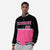 Custom Black-Pink-Black Varsity Full-Snap Letterman Color-Matching Split Fashion Jacket