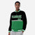 Custom Black-Kelly Green-Black Varsity Full-Snap Letterman Color-Matching Split Fashion Jacket