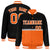 Custom Black-Orange-Black Varsity Full-Snap Letterman Color-Matching Split Fashion Jacket