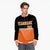 Custom Black-Orange-Black Varsity Full-Snap Letterman Color-Matching Split Fashion Jacket