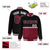 Custom Black-Crimson-Black Varsity Full-Snap Letterman Color-Matching Split Fashion Jacket