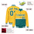 Custom Gold-Aqua-Gold Varsity Full-Snap Letterman Color-Matching Split Fashion Jacket