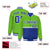 Custom Neon Green-Royal Blue-Neon Green Varsity Full-Snap Letterman Color-Matching Split Fashion Jacket