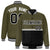 Custom Olive-Black-Olive Varsity Full-Snap Letterman Color-Matching Split Fashion Jacket