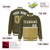 Custom Olive-Old Gold-Olive Varsity Full-Snap Letterman Color-Matching Split Fashion Jacket