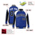 Custom Blue White-Black Raglan Sleeves Varsity Letterman Two Tone Jacket