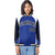 Custom Blue White-Black Raglan Sleeves Varsity Letterman Two Tone Jacket