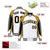 Custom White Old-Gold Black Raglan Sleeves Varsity Letterman Two Tone Jacket