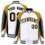 Custom White Old-Gold Black Raglan Sleeves Varsity Letterman Two Tone Jacket