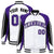 Custom White Purple-Black Raglan Sleeves Varsity Letterman Two Tone Jacket