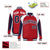 Custom Red White-Navy Raglan Sleeves Varsity Letterman Two Tone Jacket