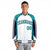 Custom White Aqua-Navy Raglan Sleeves Varsity Letterman Two Tone Jacket