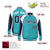 Custom Aqua White-Navy Raglan Sleeves Varsity Letterman Two Tone Jacket