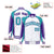 Custom White Aqua-Purple Raglan Sleeves Varsity Letterman Two Tone Jacket