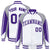 Custom White Gray-Purple Raglan Sleeves Varsity Letterman Two Tone Jacket