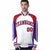 Custom White Burgundy-Purple Raglan Sleeves Varsity Letterman Two Tone Jacket