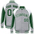 Custom Gray White Kelly-Green Raglan Sleeves Varsity Letterman Two Tone Jacket