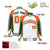 Custom White Orange Kelly-Green Raglan Sleeves Varsity Letterman Two Tone Jacket