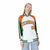 Custom White Orange Kelly-Green Raglan Sleeves Varsity Letterman Two Tone Jacket