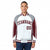 Custom White Gray-Burgundy Raglan Sleeves Varsity Letterman Two Tone Jacket