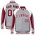 Custom Gray White-Burgundy Raglan Sleeves Varsity Letterman Two Tone Jacket