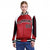 Custom Red Black-White Raglan Sleeves Varsity Letterman Two Tone Jacket