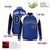 Custom Blue White-Black Raglan Sleeves Varsity Letterman Two Tone Jacket